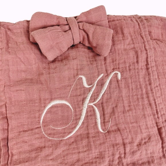 Muslin Car Seat Cover Pink Embroidered K - Picture 3 of 10